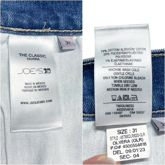 JOE'S JEANS The Classic Straight Leg Kinetic Jean in Olvera Wash Size 31W x 32L - Picture 8 of 8